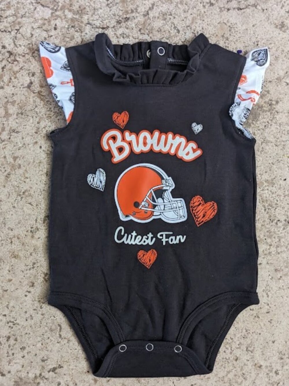 LICENSED Cleveland Browns Baby ONESIE One Piece SIZE 6-9M